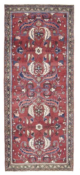 576.  Alfombra de pasillo, hamadan, decoración de flores.Irán.