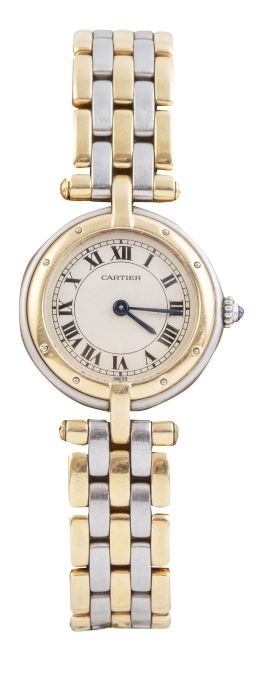428.  Reloj de pulsera CARTIER Panthere Rondé en acero y oro. Nº 669205920