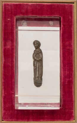 1121.  San Francisco.Figura gótica de bronce.Trabajo medieval.