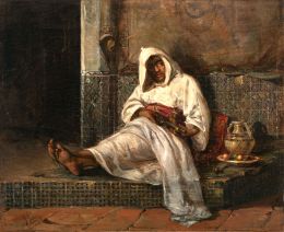 896.  JOAQUÍN SOROLLA Y BASTIDA (Valencia, 1863 - Madrid, 1923)Árabe con pistola