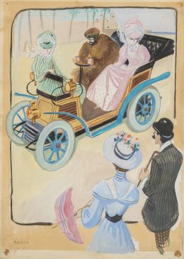 864.  RICARDO OPISSO I SALA (Tarragona, 1880 - Barcelona, 1966) Paseo en coche