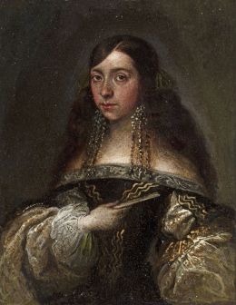 825.  JUAN CARREÑO DE MIRANDA (Avilés, Asturias, 1614- Madrid, 1685)Retrato de dama, ¿dama de la casa de Medinaceli)Ca. 1665-1685