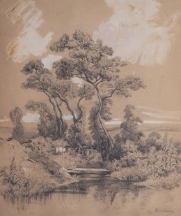 867.  SERAFÍN AVENDAÑO (Vigo, Pontevedra, 1837 - Valladolid, 1916)Paisaje