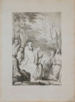 757.  JOSÉ CAMARÓN BORONAT  (Segorbe, 1731-Valencia, 1803) Predicación de un San Romualdo