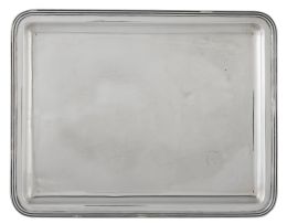650.  Bandeja rectangular de plata.S. XX.