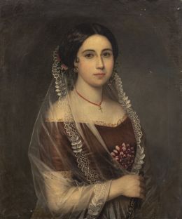 839.  EDUARDO BALACA Y OREJAS (Madrid, 1840 - Madrid, 1914)Retrato de María Luisa Giménez de Notal y Ladrón de Guevara