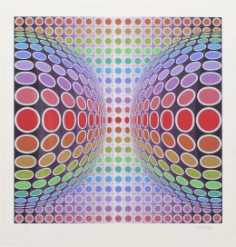 1069.  VÍCTOR VASARELY (Pécs, Hungría, 1906 - París, 1997)Dyss, c.1980