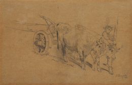 836.  OVIDIO MURGUÍA DE CASTRO (A Coruña, 1871-1909)Arando la tierra