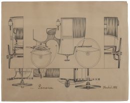 835.  JOAQUÍN LAMARCA (Madrid, siglo XIX)Proyecto para carruaje