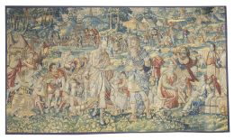 1221.  Tapiz en lana con escena narrativa.
Bruselas, S. XVI.