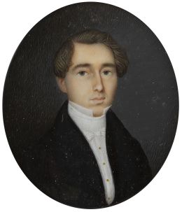 816.  ESCUELA ESPAÑOLA, PRIMERA MITAD DEL SIGLO XIXRetrato de caballero con levita negra
