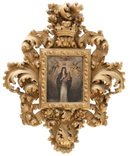 856.  ESCUELA ESPAÑOLA, SIGLO XVIIICoronación de la Virgen del Pópolo