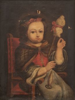 840.  ESCUELA ESPAÑOLA, SIGLO XVIIIVirgen niña hilando
