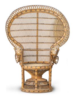 706.  Sillón "Peacock" o "Emmanuelle" de ratán.Años 70.