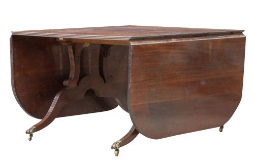 Mesa de comedor de alas de estilo "regency" de madera de ca