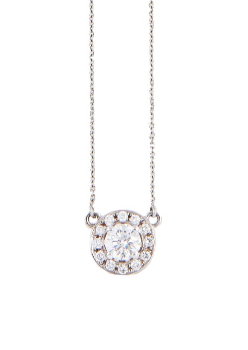 Colgante rosetón con brillante central de 0,30 ct aprox  or