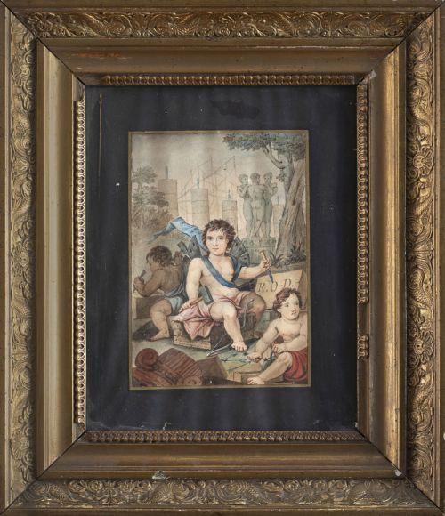 J. P. CRUZ (Escuela española, siglo XIX)Alegoría de la ar