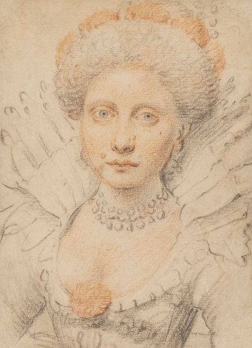 ESCUELA ITALIANA, SIGLO XVIIRetrato de dama con cuello de