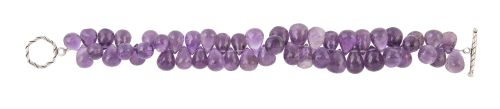 Pulsera de amatistas en forma de pera facetada entorchadas