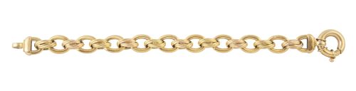Pulsera de eslabones lisos combinados con eslabones dobles 
