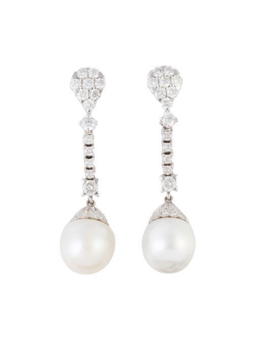 Pendientes largos con perillas de perlas colgantes de lágri