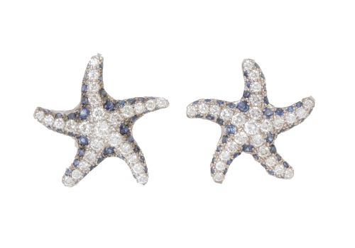 Pendientes con diseño de estrella de mar cuajados de brilla