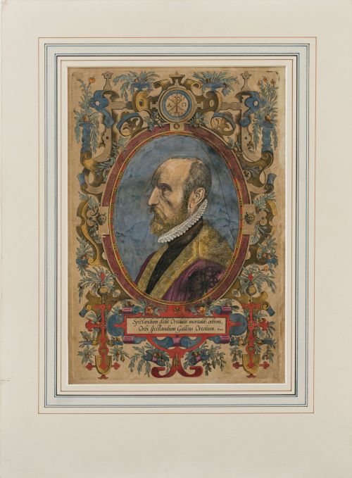 PHILIPPE GALLE ( 1537- 1612)Retrato de Abraham Ortelius (