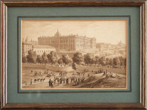 ATRIBUIDO A THOMAS ALLOM (1804-1872)Vista de Madrid: el P