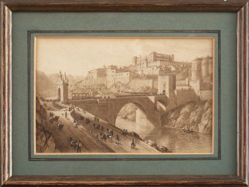 ATRIBUIDO A THOMAS ALLOM  (1804-1872)Vista de Toledo toma