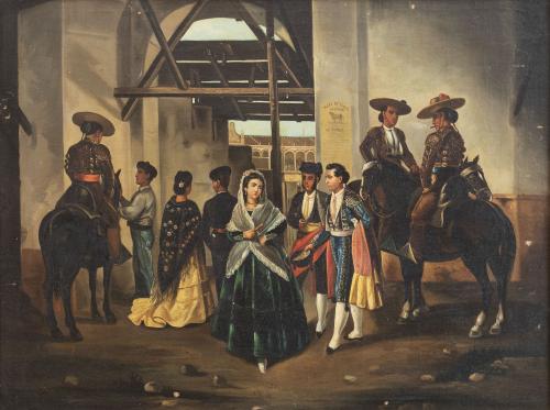 ESCUELA ESPAÑOLA, SIGLO XIXEn la plaza de toros de Sevilla
