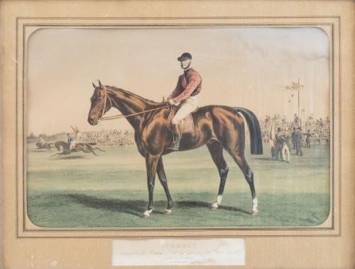 ESCUELA INGLESA, SIGLO XIXPareja de litografías de jockeys