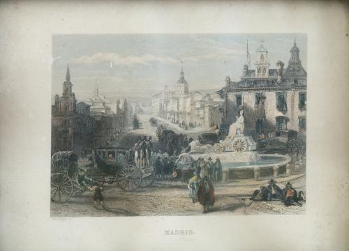 ESCUELA ESPAÑOLA, SIGLO XIXVista de la Plaza de Cibeles y
