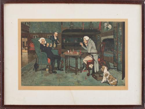 CECIL ALDIN (Francia, 1870-1935)Jugadores de ajedrez; Cen