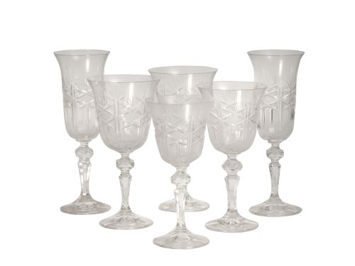 Cristalería de doce servicios de cristal transparente.S. 