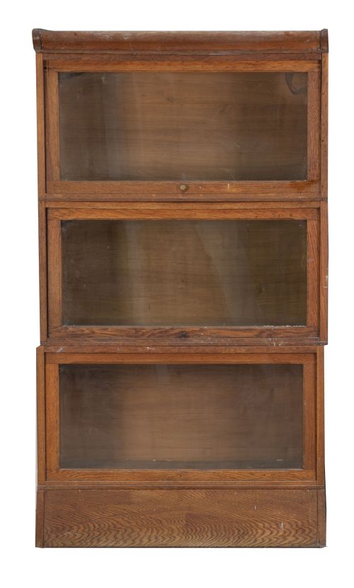 Estantería Globe Wernicke de madera de roble.Trabajo amer