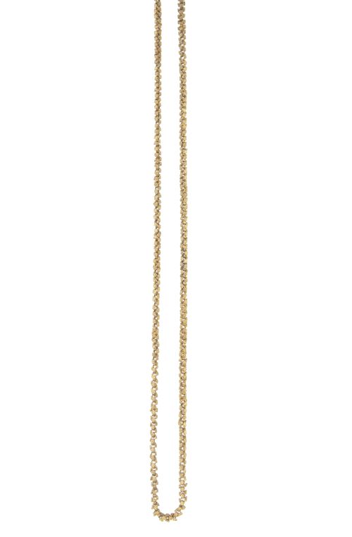 Cadena S. XIX plata dorada de eslabones compuestos en forma