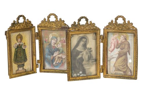 Pareja de marcos de bronce dorado de estilo Luis XVI, con i