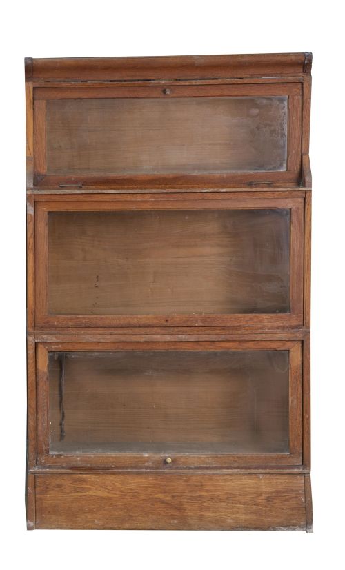 Estantería Globe Wernicke de madera de roble.Trabajo amer