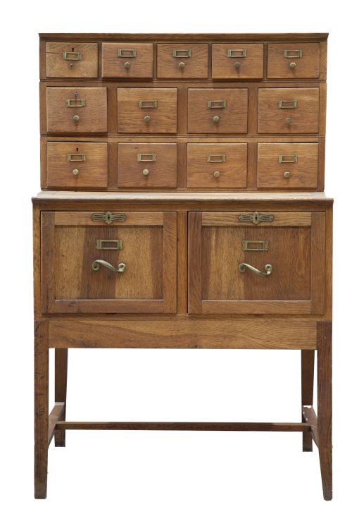 Mueble archivador de madera de roble.Trabajo americano, h