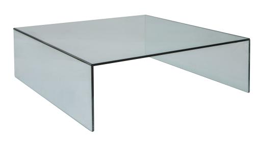 Mesa de centro de cristal.Quizás "Casa y Jardín".