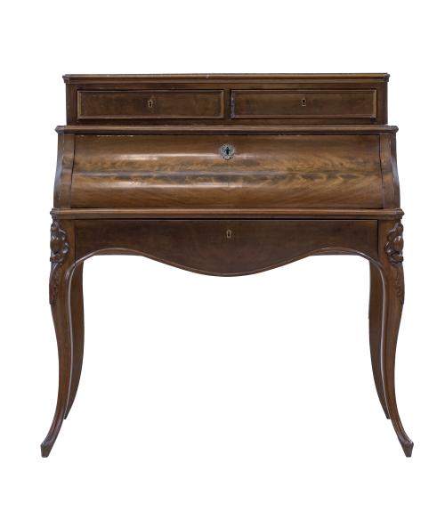 Bureau en pente Napoleón III en madera de caoba, con interi