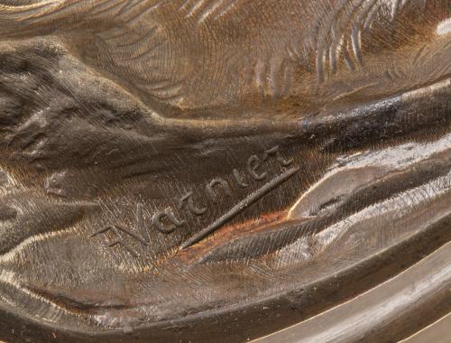 R. Varnier. Firmado.León de bronce.Francia, primer cuar