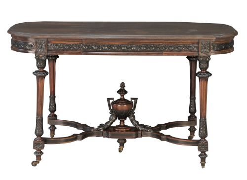 Mesa de centro estilo Luis XVI de madera tallda de palosant