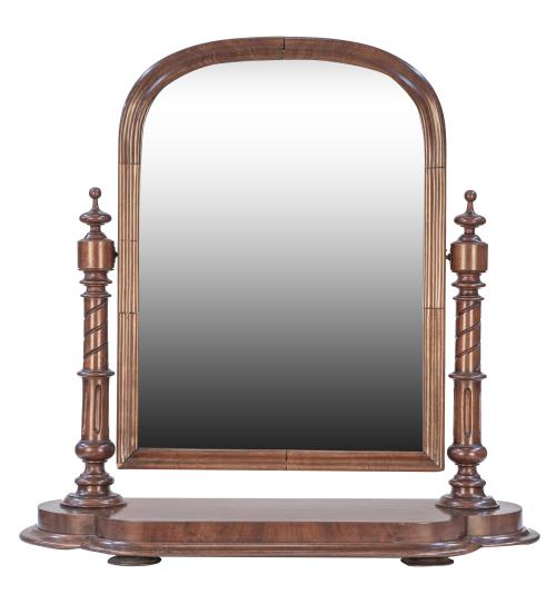 Espejo de tocador victoriano de madera de caoba.Inglaterr