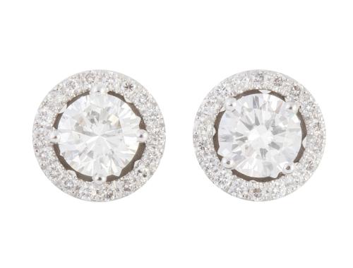 Pendientes ojo de perdiz de brillantes con centros de 1,25 