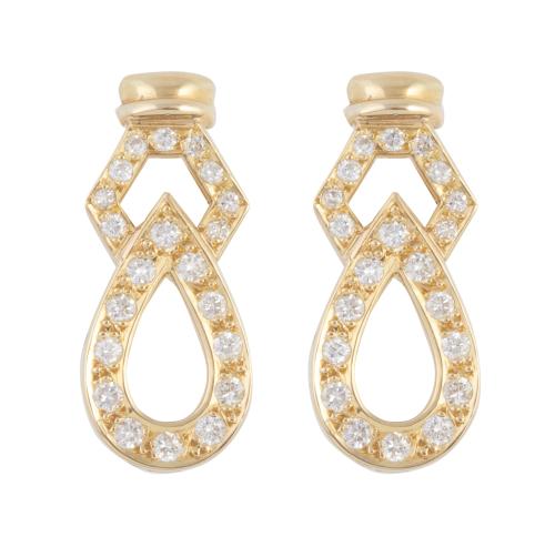 Pendientes de brillantes con diseño de gota calada y rombo 