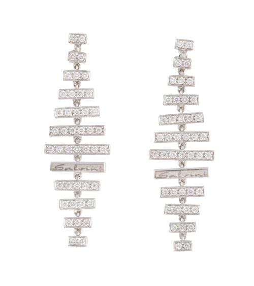 Pendientes largos de brillantes SALVINI con diseño de espin