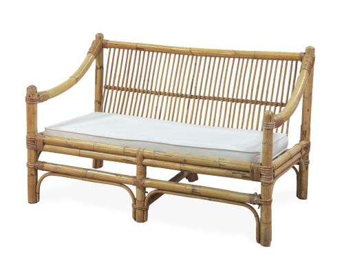 Sofá de dos plazas de bambú natural.España, años 60-70.