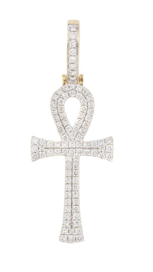 Colgante cruz ankh cuajada de brillantes