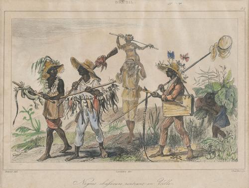 DEBRET (del) CHAILLOT (sculp)"Cazadores negros regresando